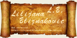 Lilijana Bliznaković vizit kartica